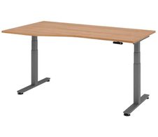 HAMMERBACHER VXDSM18/N/G elektrisch höhenverstellbarer Schreibtisch 63 - 127 cm nussbaum / grafit