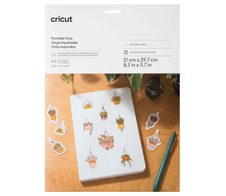 Cricut bedruckbare Aufkleberfolie für Schneideplotter 21 cm x 29.7 cm weiß