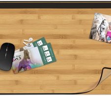 cep Schreibtischunterlage 58,5 x 38,5 cm schwarz/bambus