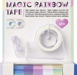 folia Magic Rainbow Deko-Klebeband 12 mm  x 2 m irisieren blau, lila, flieder, weiß, gelb