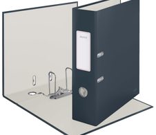 LEITZ Ordner Rückenbreite 8 cm DIN A4 stabile Pappe samtgrau