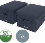 2 LEITZ Aufbewahrungsboxen grau 19,0 x 28,5 x 16,0 cm