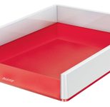 LEITZ Briefablage WOW Duo Colour DIN A4 perlweiß/rot