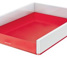 LEITZ Briefablage WOW Duo Colour DIN A4 perlweiß/rot