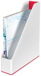 LEITZ Stehsammler WOW Duo Colour Polystyrol perlweiß/rot , DIN A4