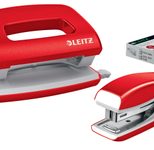 LEITZ Locher und Heftgeräte Set rot-metallic