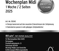 CHRONOPLAN Kalendereinlage Wochenplan Midi 2025