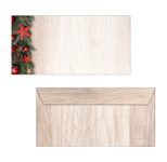 SIGEL Weihnachtsbriefumschläge Chalet Style DIN lang ohne Fenster nassklebend