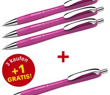 Schneider Kugelschreiber Slider Rave XB pink Schreibfarbe blau, 3 St. + GRATIS 1 Slider Rave XB pink