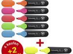 Schneider Job Textmarker Mehrfarbig, 6 St. + GRATIS 2 St.