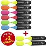 Schneider Job Textmarker Mehrfarbig, 6 St. + GRATIS 2 St.