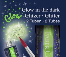 FABER-CASTELL Glitzer Glow in the dark Bastelkleber 2 x 12,0 g