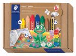 STAEDTLER Noris® junior 61 C1 Wachsmalstifte 6 Wachsmalstifte, Kinderbleistift,  Malheft