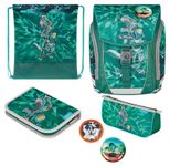 herlitz Schulranzen-Set FiloLight Plus Heavy Metal 28,0 x 23,0 x 38,0 cm grün 16,0 l
