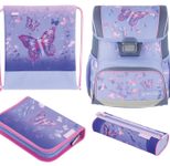herlitz Schulranzen-Set Loop Plus Butterfly Paradise 31,0 x 22,0 x 37,0 cm lila 16,0 l
