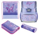 herlitz Schulranzen-Set Loop Plus Butterfly Paradise 31,0 x 22,0 x 37,0 cm lila 16,0 l