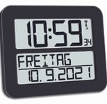 TFA® digitale Funkwanduhr 60.4512.01 schwarz