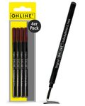 ONLINE® Rollerball-Minen Gelschreiberminen 0.7 mm Schwarz