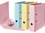 FALKEN Ordner Rückenbreite 8 cm DIN A4 Karton Vanille-Gelb, Flamingo-Pink, Himmel-Blau