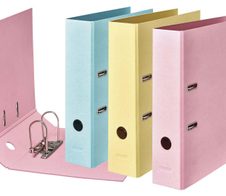 FALKEN Ordner Rückenbreite 8 cm DIN A4 Karton Vanille-Gelb, Flamingo-Pink, Himmel-Blau