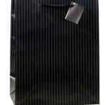 TSI Geschenktaschen Nadelstreifen schwarz, 26,0 x 32,0 cm