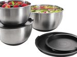 Genius Rührschüsseln Edelstahl, Set 6-tlg. schwarz, silber 1,7/3,4/5,6 l