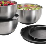 Genius Rührschüsseln Edelstahl, Set 6-tlg. schwarz, silber 1,7/3,4/5,6 l