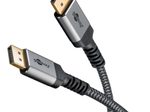 goobay DisplayPort 1.4 Kabel 1,0 m grau, schwarz, 1 St.