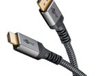goobay DisplayPort 1.2/HDMI 2.0 Kabel 2,0 m grau, schwarz, 1 St.