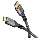 goobay DisplayPort 1.2/HDMI 2.0 Kabel 2,0 m grau, schwarz, 1 St.