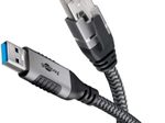 goobay USB A 3.0/RJ45 Kabel 1,0 m grau, schwarz, 1 St.