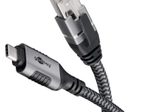 goobay USB C 3.1/RJ45 CAT 6 Kabel 10,0 m grau, schwarz, 1 St.