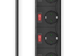 hama 6-fach Steckdosenleiste mit Schalter schwarz