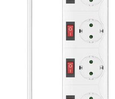 hama 6-fach Steckdosenleiste mit Schalter weiß