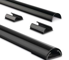 Hama halbrund Alu Kabelkanal 110 cm schwarz