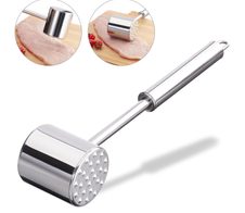 relaxdays Fleischklopfer, rostfreier Edelstahl