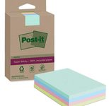 Post-it® Haftnotizen Super Sticky Recycling Notes, farbsortiert, 45 Blatt