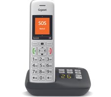 Gigaset E390A Schnurlostelefon mit Anrufbeantworter silber-schwarz