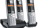 Gigaset COMFORT 500A trio Schnurloses Telefon-Set mit Anrufbeantworter schwarz-silber