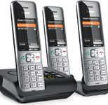 Gigaset COMFORT 500A trio Schnurloses Telefon-Set mit Anrufbeantworter schwarz-silber