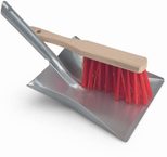Nölle Kehrgarnitur Metall, Holz, Elaston silber