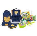JOLLY Schulranzen-Set ERGONOMIC FLEXI 16,0 x 16,0 x 40,0 cm blau/gold 20,0 l