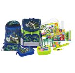 JOLLY Schulranzen-Set ERGONOMIC FLEXI 16,0 x 16,0 x 40,0 cm blau/grün 20,0 l