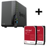 Synology DiskStation DS224+ 2 Einschübe NAS-Server Leergehäuse + 24TB WD RED Plus