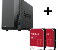 Synology DiskStation DS224+ 2 Einschübe NAS-Server Leergehäuse + 24TB WD RED Plus
