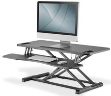 Digitus Höhenverstellbarer Sitz-Steh Arbeitsplatz 95x61x10-50cm, Tastatur und Mausablage