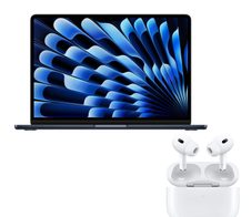 Apple Macbook Air 34,46cm (13,6") mitternacht + Apple AirPods Pro 2. Generation MagSafe Ladecase