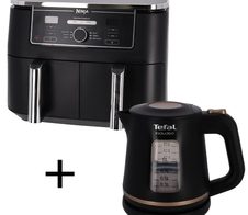 Ninja Doppel-Heißluftfritteuse AF400EU + Tefal Includeo Wasserkocher 1l KI5338