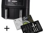 Ninja Doppel-Heißluftfritteuse AF400EU + WMF Besteckset Boston silber