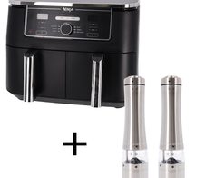 Ninja Doppel-Heißluftfritteuse AF400EU + Russell Hobbs Salz und Pfeffer Mühle elektrisch
